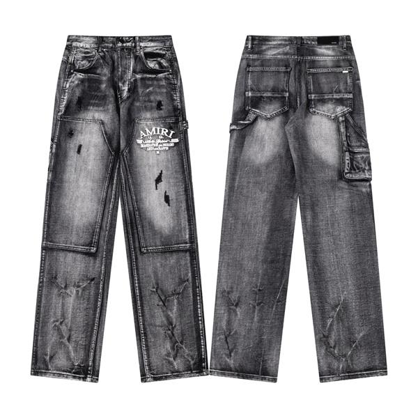 2026人気 ワッペンクラッシュデニム AMIRI アミリ コピー  ペイントウォッシュ ストリート スキニージーンズ 話題 売れ筋