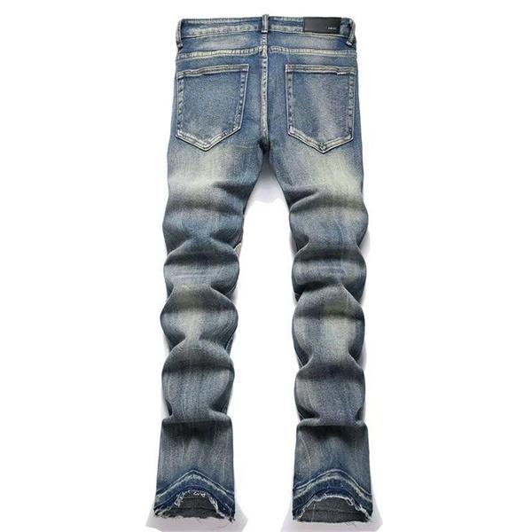 パイソン柄 ヴィンテージウォッシュ AMIRI アミリ コピー デニムパンツ 切替デザイン ストリート映え ラグジュアリー