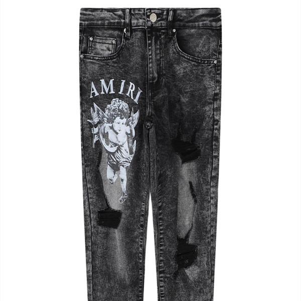 エンジェルプリント クラッシュ AMIRI アミリ コピー デニム ウォッシュ仕上げ スリムライン 圧倒的オーラ