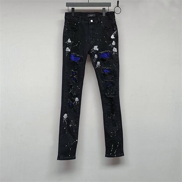 ペイントクラッシュ スプラッシュ加工 ダメージアクセント 細身シルエット ストリート感 AMIRI アミリ コピー デニム