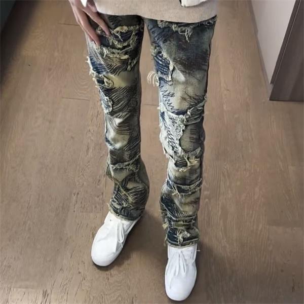 アートダメージ ヴィンテージウォッシュ AMIRI アミリ コピー デニム 2026人気 立体 シャープシルエット ハイセンス