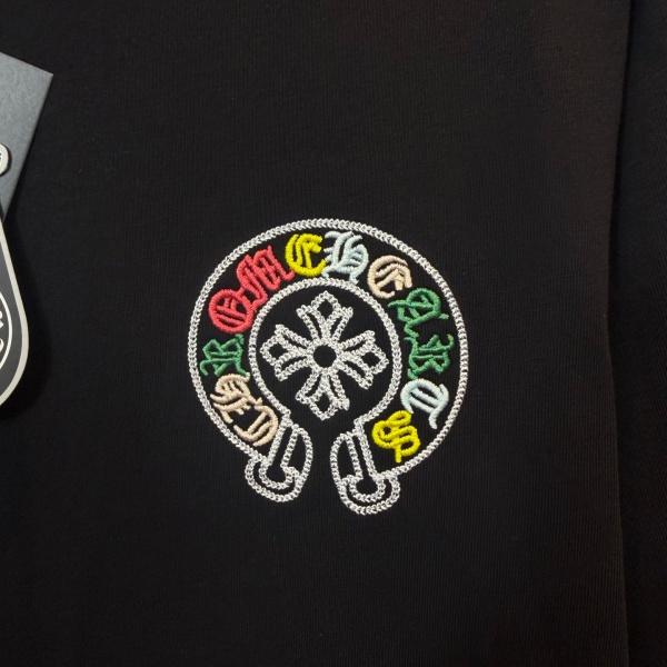 CHROME HEARTS クロムハーツ 2026新作 マルチカラークロス刺繍 バックビッグロゴ オーバーサイズ クルーネック 半袖Tシャツ メンズ レディース