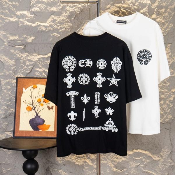 CHROME HEARTS クロムハーツ 2026限定 マルチモチーフバックプリント クルーネック 半袖Tシャツ クロスロゴ オーバーサイズ メンズ レディース