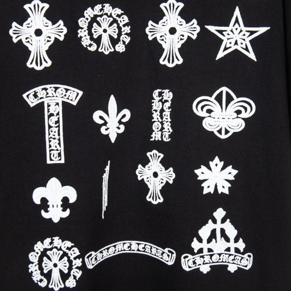 CHROME HEARTS クロムハーツ 2026限定 マルチモチーフバックプリント クルーネック 半袖Tシャツ クロスロゴ オーバーサイズ メンズ レディース