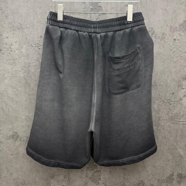 CHROME HEARTS クロムハーツ 2026ヴィンテージウォッシュ スウェットショーツ ダガー装飾 クロスパッチ 刺繍ロゴ ドローストリング ハーフパンツ メンズ