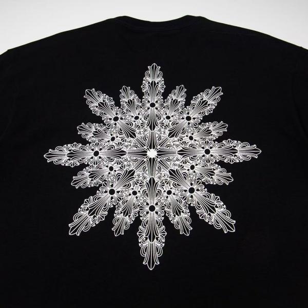 CHROME HEARTS クロムハーツ 2026限定 フローラルスノークロス バックプリント 半袖Tシャツ ラインアート 十字架ロゴ オーバーサイズ カットソー メンズ レディース