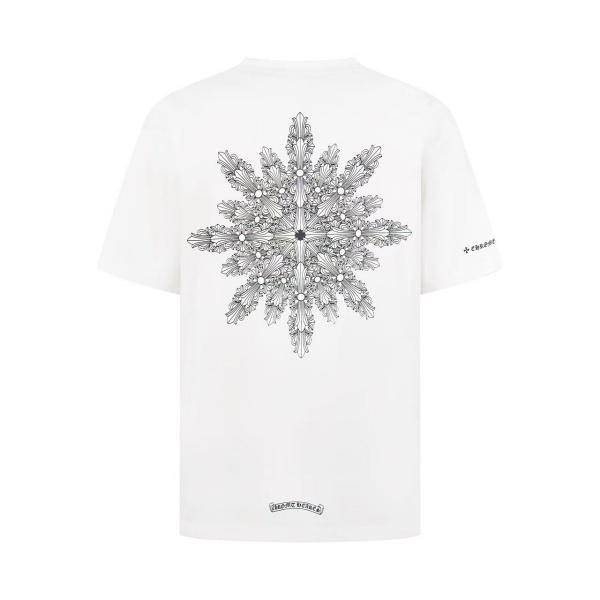 CHROME HEARTS クロムハーツ 2026限定 フローラルスノークロス バックプリント 半袖Tシャツ ラインアート 十字架ロゴ オーバーサイズ カットソー メンズ レディース