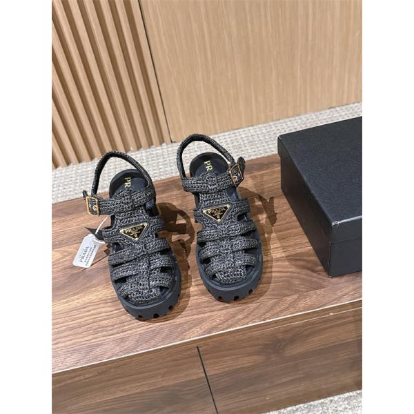 編み込みローマ厚底9㎝高さ Prada 26ss プラダサンダルレディースコピー 履き心地