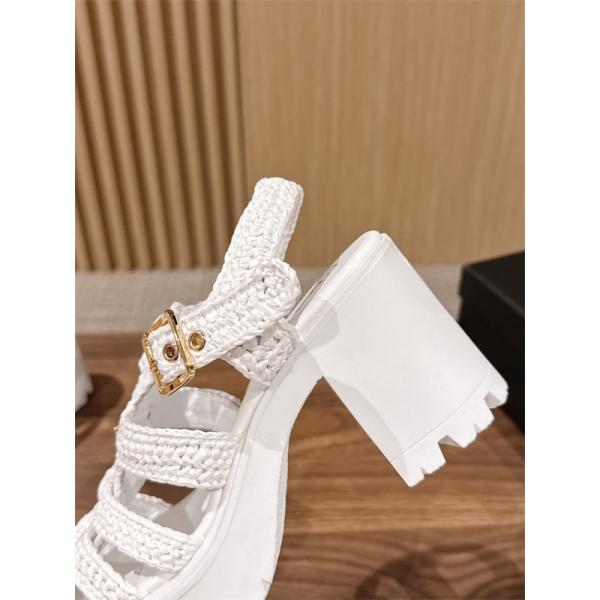 編み込みローマ厚底9㎝高さ Prada 26ss プラダサンダルレディースコピー 履き心地