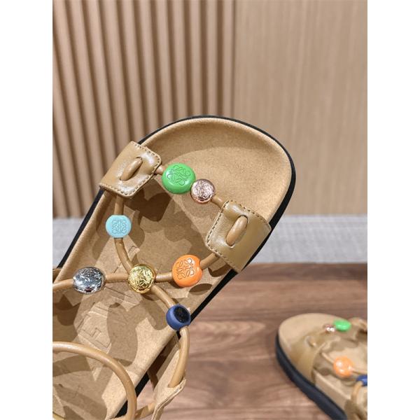 シンプル＆個性派LOEWE Pebble Beads Fussbett  ロエベサンダルレディースコピー4cm