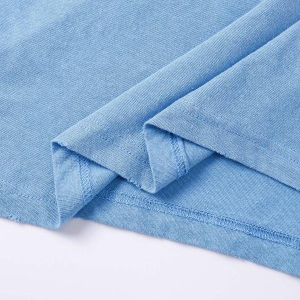 ACNE STUDIOS アクネストゥディオズ 2026 STOCKHOLM ロゴプリント アイスブルー 半袖Tシャツ ウォッシュ加工 ルーズフィット クルーネック カットソー メンズ レディース
