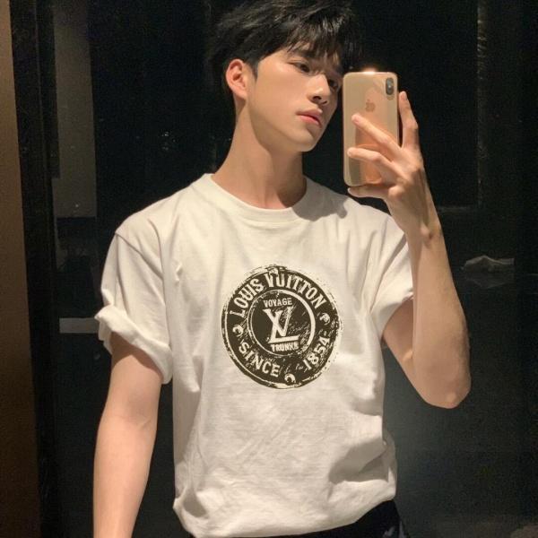 LOUIS VUITTON ルイヴィトン 2026 ヴィンテージサークルロゴ プリント 半袖Tシャツ クラシック クルーネック コットン カジュアル ストリート メンズ レディース