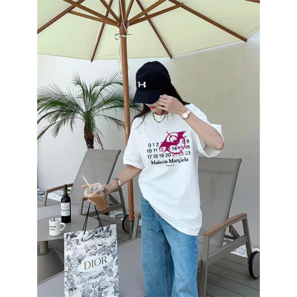 ロゴデザイン アートプリント ルーズフィット ストリート Maison Margiela メゾンマルジェラ コピー Tシャツ 爆売れ