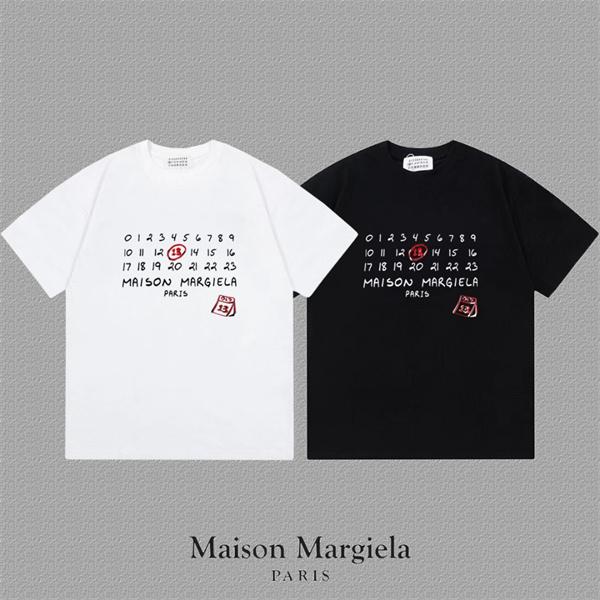 人気 Maison Margiela メゾンマルジェラ コピー Tシャツ 手書き風ナンバーロゴ 韓国系 ミニマル メンズ レディース