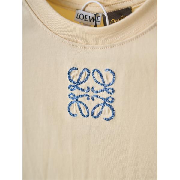 ワンポイント刺繍 コンパクト襟 きれいめ日常 激安 LOEWE ロエベ コピー Tシャツ レディース