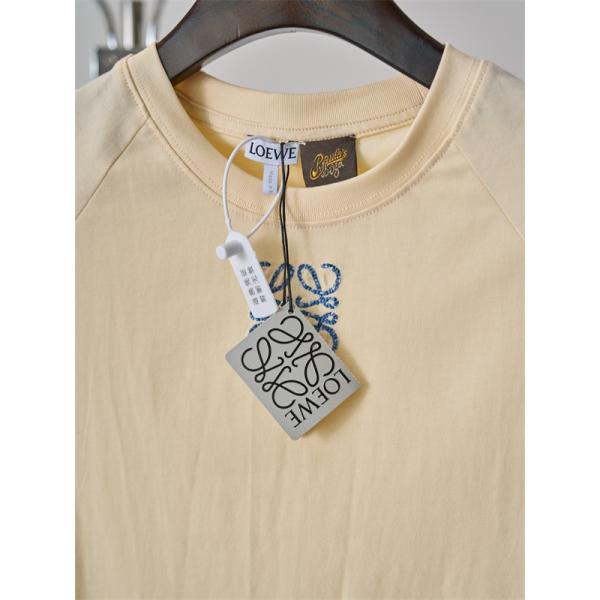 ワンポイント刺繍 コンパクト襟 きれいめ日常 激安 LOEWE ロエベ コピー Tシャツ レディース