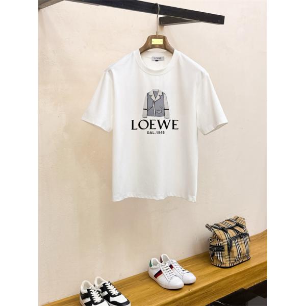 ジャケット柄ロゴ LOEWE ロエベ コピー Tシャツ メンズ グラフィックロゴ 半袖 2026新作風 映える人気トップス