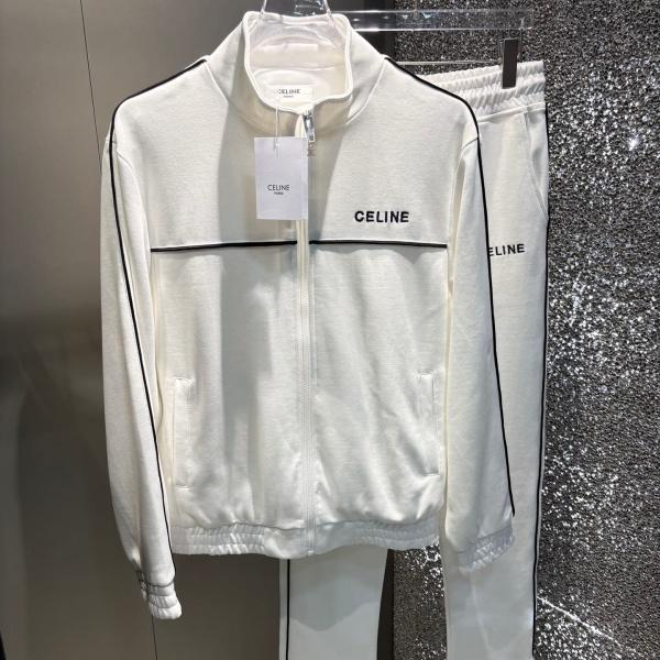オシャレさん注目のスウェット CELINE セリーヌ人気コピー 上下セット 白のスタイリング シンプルで着心地よい