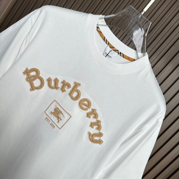 BURBERRY バーバリー ロゴ刺繍Tシャツ アーチロゴ エンブレム刺繍 クルーネック 半袖 コットン カジュアル メンズ レディース