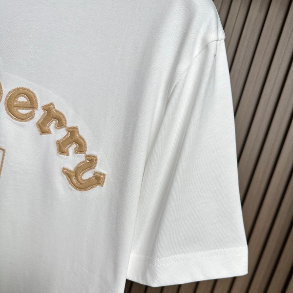 BURBERRY バーバリー ロゴ刺繍Tシャツ アーチロゴ エンブレム刺繍 クルーネック 半袖 コットン カジュアル メンズ レディース