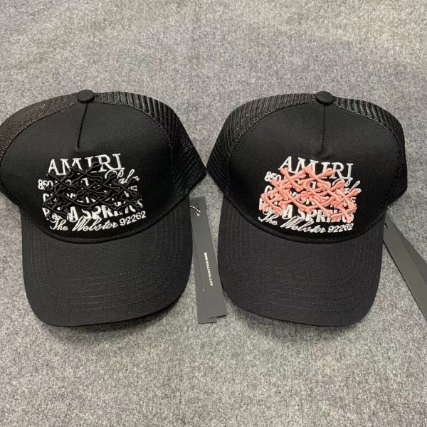 AMIRI アミリ メッシュキャップ クロスロゴ刺繍 グラフィックデザイン トラッカーキャップ サイズ調整可能 ストリート ユニセックス