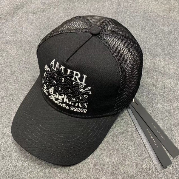 AMIRI アミリ メッシュキャップ クロスロゴ刺繍 グラフィックデザイン トラッカーキャップ サイズ調整可能 ストリート ユニセックス