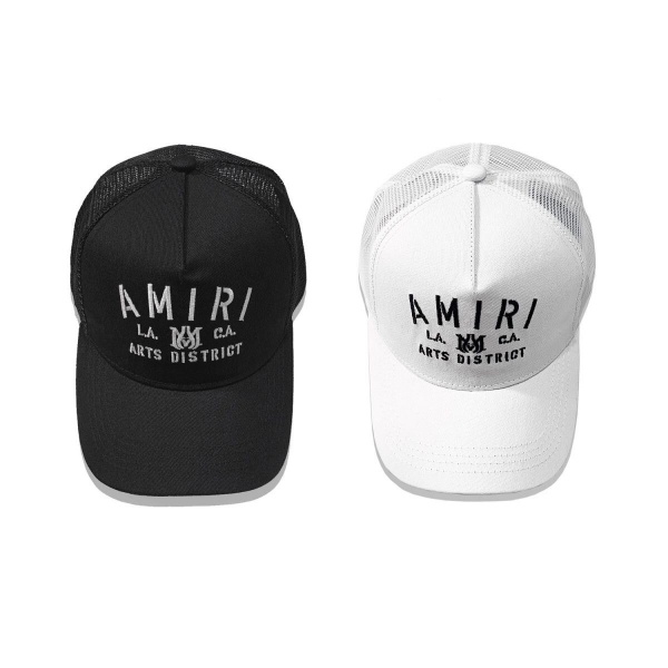 AMIRI アミリ メッシュキャップ Arts District ロゴ刺繍 トラッカーキャップ 通気設計 サイズ調整可能 ストリート ユニセックス