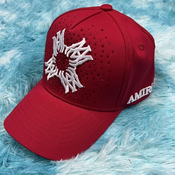 AMIRI アミリ スターモノグラム刺繍 キャップ ラインストーンアクセント 立体エンブロイダリー カジュアルストリート フリーサイズ