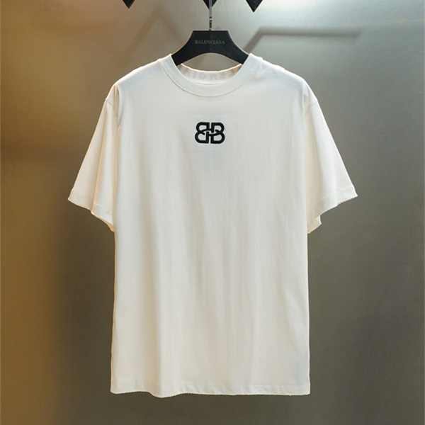ロゴ刺繍 半袖 メンズ 人気アイテム シンプルデザイン BALENCIAGA バレンシアガ コピー Tシャツ 定番人気