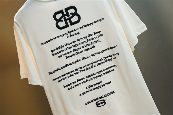 ロゴ刺繍 半袖 メンズ 人気アイテム シンプルデザイン BALENCIAGA バレンシアガ コピー Tシャツ 定番人気