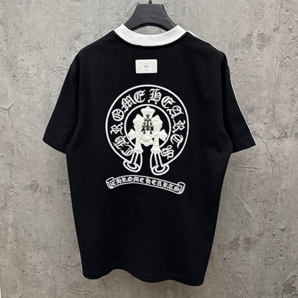 CHROME HEARTS クロムハーツ バックグラフィック 半袖Tシャツ ラインデザイン クルーネック オーバーサイズ
