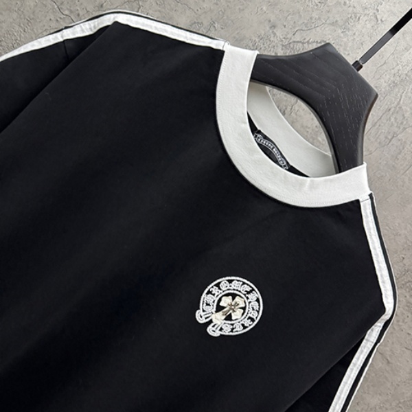 CHROME HEARTS クロムハーツ バックグラフィック 半袖Tシャツ ラインデザイン クルーネック オーバーサイズ