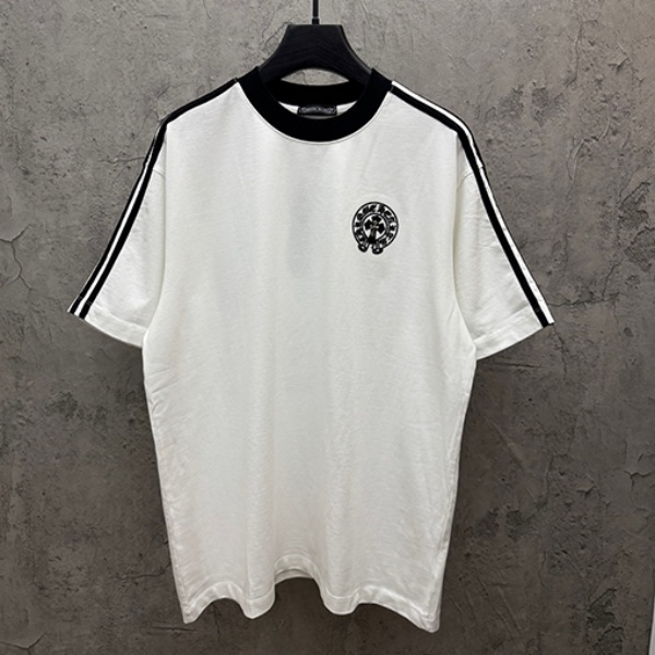 CHROME HEARTS クロムハーツ バックグラフィック 半袖Tシャツ ラインデザイン クルーネック オーバーサイズ