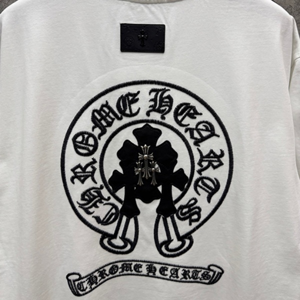 CHROME HEARTS クロムハーツ バックグラフィック 半袖Tシャツ ラインデザイン クルーネック オーバーサイズ