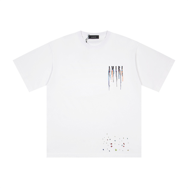 AMIRI アミリ コピー Tシャツ ペイントグラフィック メンズ 半袖 2026話題 ロゴ主役 ストリート映え ゆったり 人気急上昇
