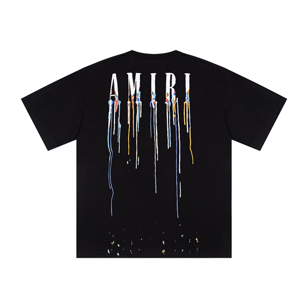 AMIRI アミリ コピー Tシャツ ペイントグラフィック メンズ 半袖 2026話題 ロゴ主役 ストリート映え ゆったり 人気急上昇