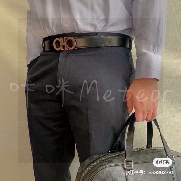 Ferragamo フェラガモ ダブルガンチーニベルト ビジネス対応 上品バックル 人気レザーベルト