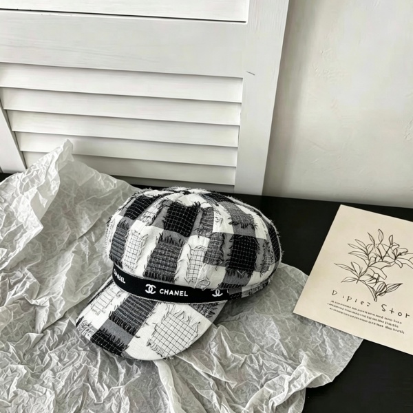 CHANEL シャネル風 ツイードチェック キャスケット レディース 小顔