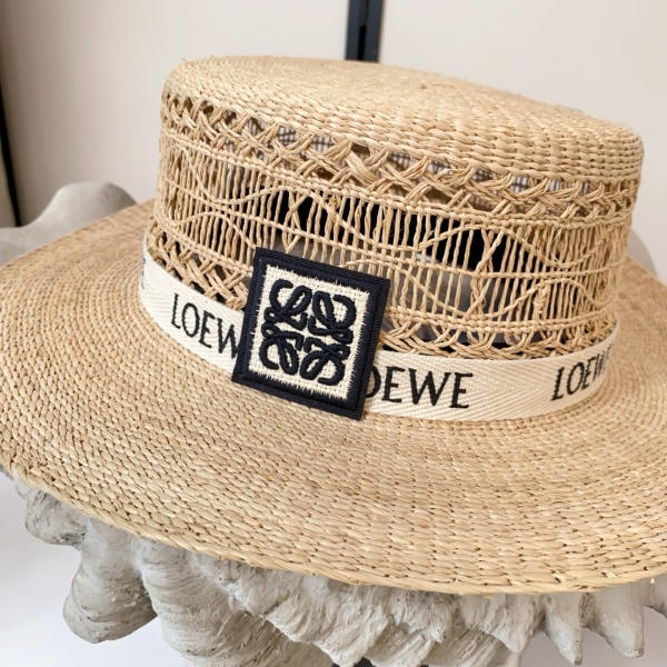 LOEWE ロエベ風 爆売れ ラフィア編み 平顶ハット レディース 透かし