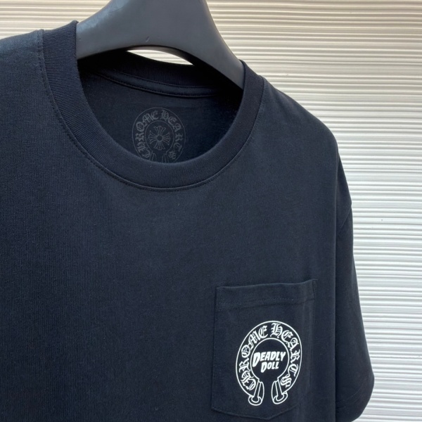 Chrome Hearts クロムハーツ Deadly Doll 半袖Tシャツ 胸ポケットデザイン バックプリント 主役級 オーバーサイズ 人気上昇中 ストリート系 男女兼用