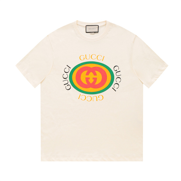 サークルロゴ クルーネック フロントプリント GUCCI グッチ コピー 半袖Tシャツ 2026新作 旬顔 着映えトップス