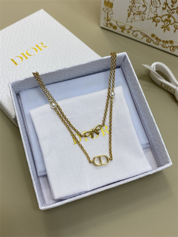 二層チェーンネックレスディオールコピーDIOR新作デートに万能 大人の上品アクセント