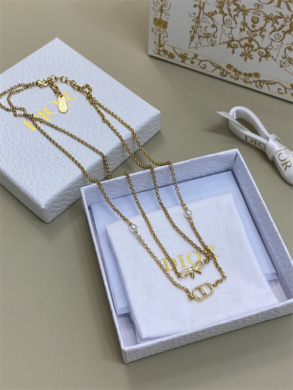 二層チェーンネックレスディオールコピーDIOR新作デートに万能 大人の上品アクセント