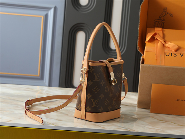 バケットバッグ 縦型フォルム LOUIS VUITTON ルイヴィトン コピー ショルダー付き きれいめ外出バッグ