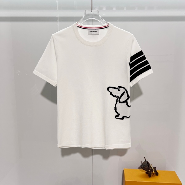 THOM BROWNE 半袖 ニット Tシャツ THOM BROWNE トムブラウン 2026新作 ダックスフンド柄ニット半袖T
