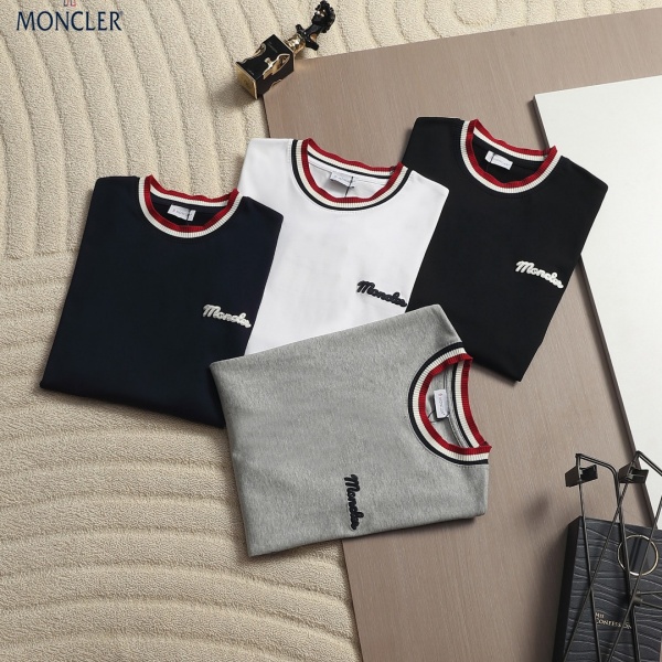 MONCLER モンクレール 刺繍ロゴTシャツ リブラインデザイン 半袖