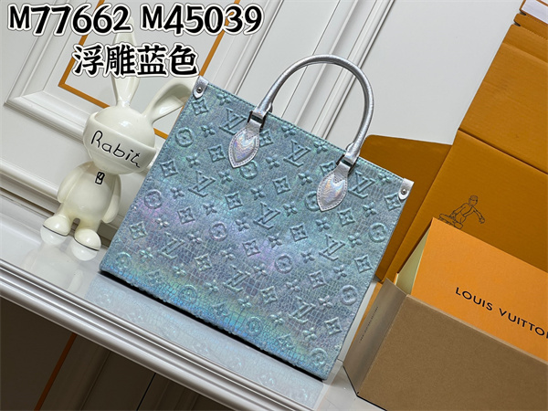 モノグラム型押し 光沢トート LOUIS VUITTON ルイヴィトン コピー バッグ  シンプル持ち手 外出コーデ向け ショップおすすめ