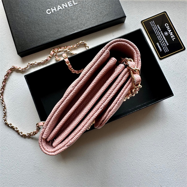 人気CHANELシャネル財布コピー2026トレンド2色チェーン付きウォレットレディース