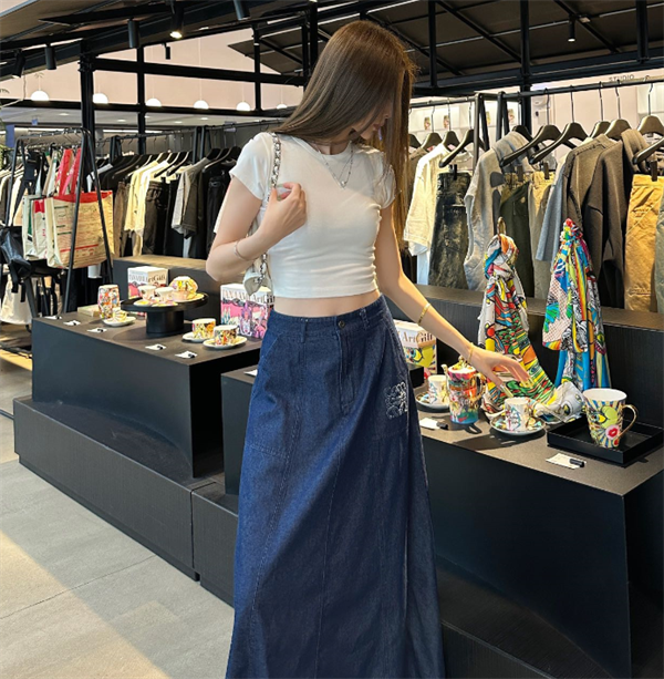 激安26SS☆☆LOEWE ロエベデニムロングスカートコピーエレガントレディース人気