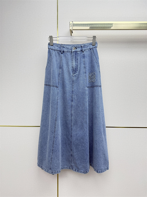 お洒落26SS☆☆LOEWE ロエベデニムロングスカートコピーファッション性抜群使い勝手